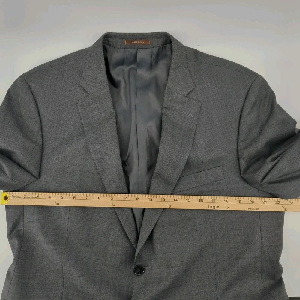 Peter Millar Blazer 44S Gray Wool Sport Coat Made in Canada Union Tailored‎ Mens